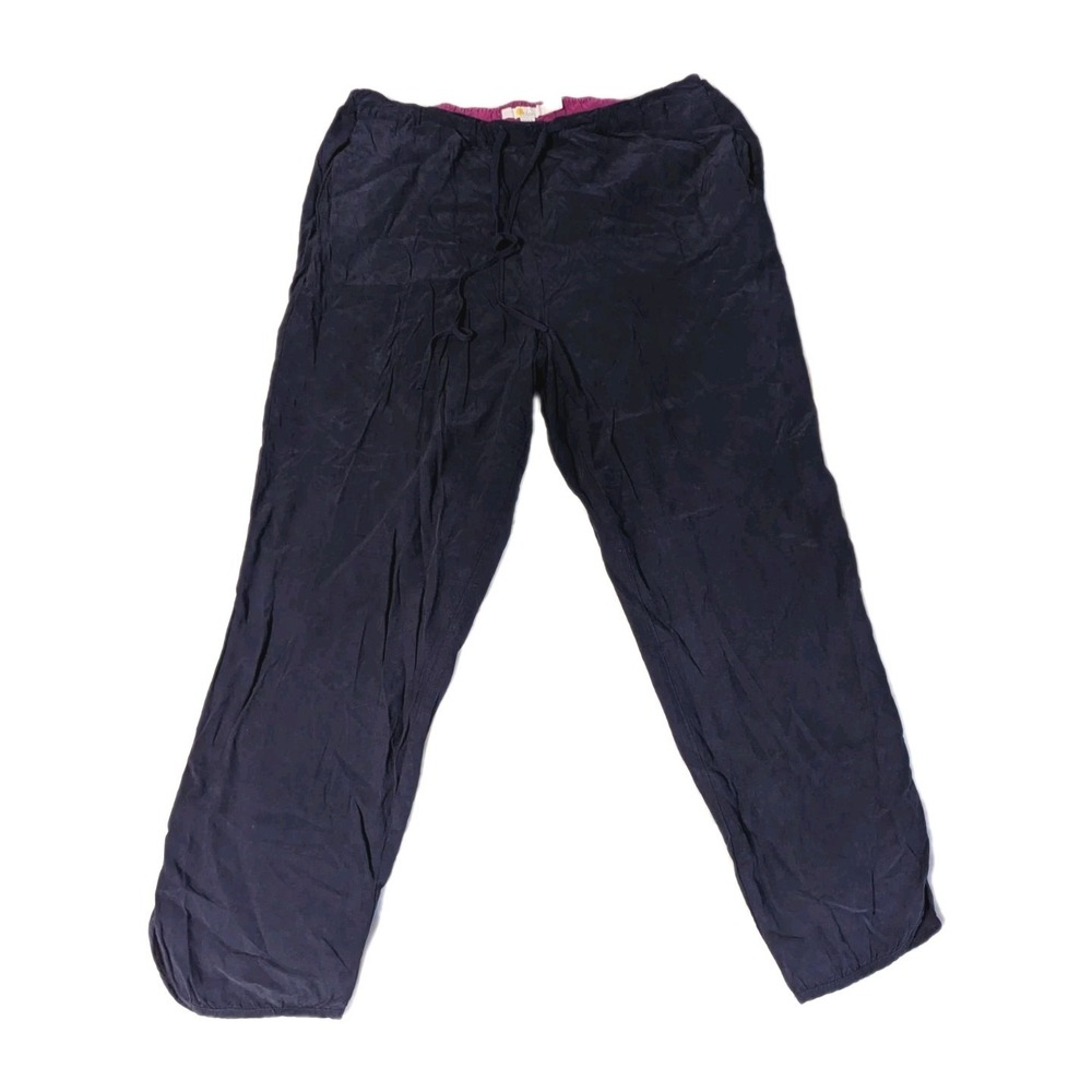 Boden Womens‎ Lottie Trousers Pants Light Sheer Curpo Drawstring Navy Blue Sz 8R